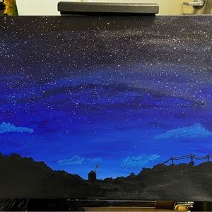 Nighttime Cabin Silhouette